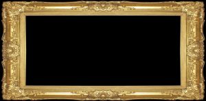 Gold picture frame with black background